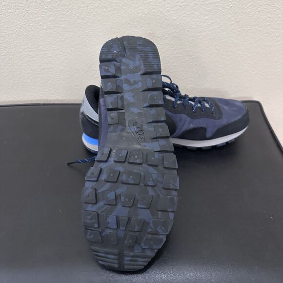 Nike Air Mens Pegasus 83 Suede Shoes Running DX3738-400 Black Blue Sz 12